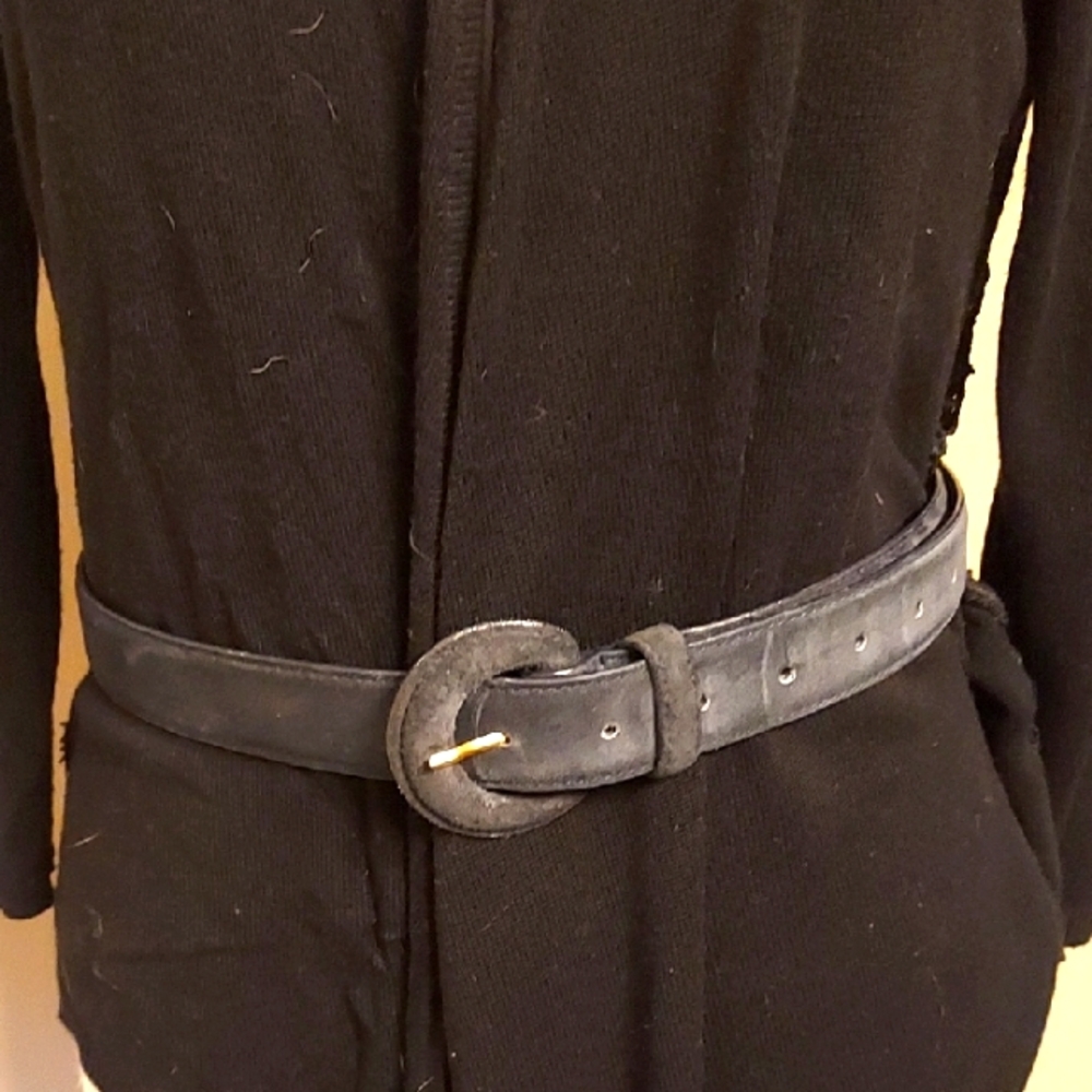 Suede Leather Belt - Black